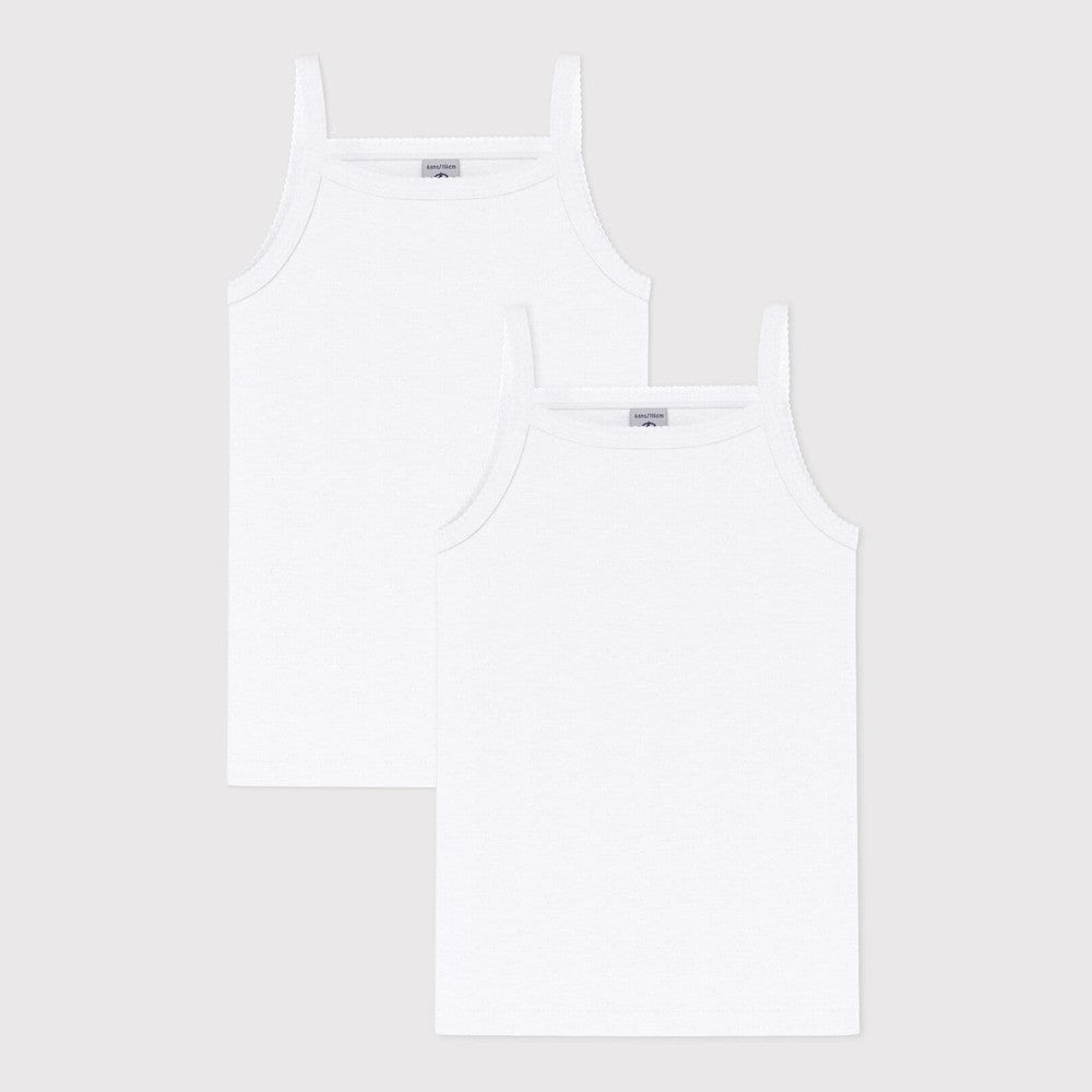 txt
Petit Bateau Lot de 2 sous-vêtements blancs à fines bretelles