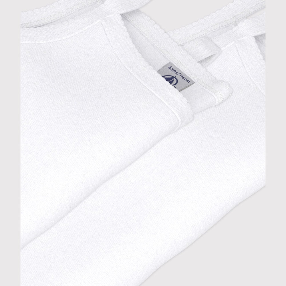 Petit Bateau Lot de 2 maillots de corps blancs à bretelles spaghetti