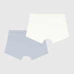 Petit Bateau Lot de 2 boxers pour garçon - rayé blanc/bleu clair et blanc
