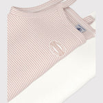 Petit Bateau Lot de 2 débardeurs à bretelles spaghetti - blanc / rayé rose et blanc