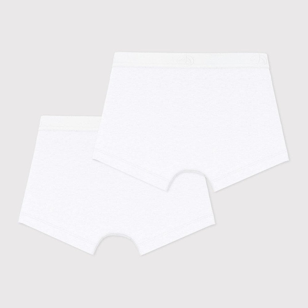 Lot de 2 boxers blancs Petit Bateau