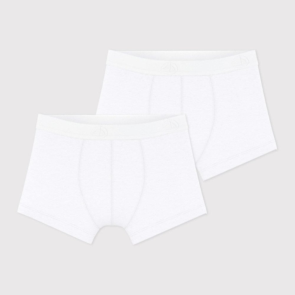 Lot de 2 boxers blancs Petit Bateau
