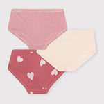 Lot de 3 shorties taille haute pour filles - Cœurs