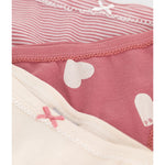 Petit Bateau Lot de 3 shorties taille haute pour filles - Cœurs