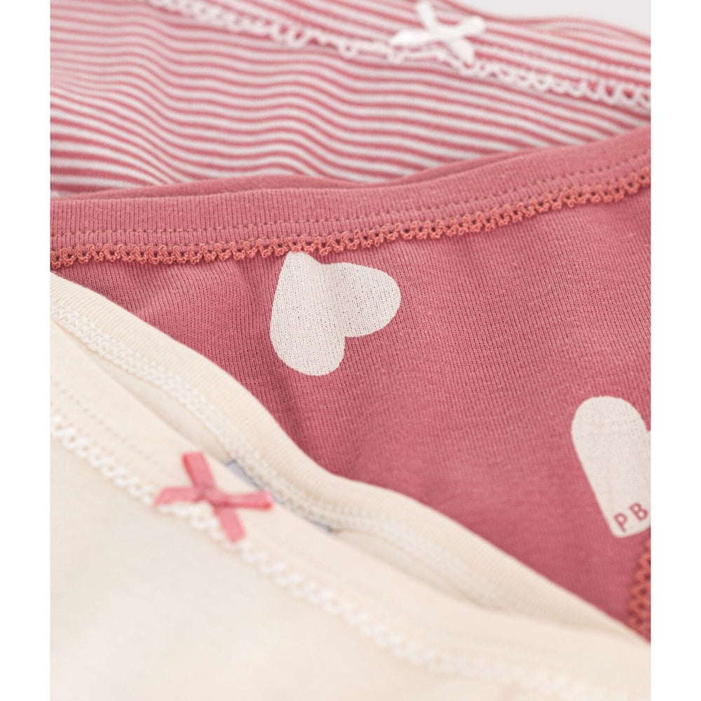 Petit Bateau Lot de 3 shorties taille haute pour filles - Cœurs