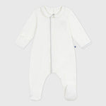 Petit Bateau Pyjama bébé en velours uni avec col