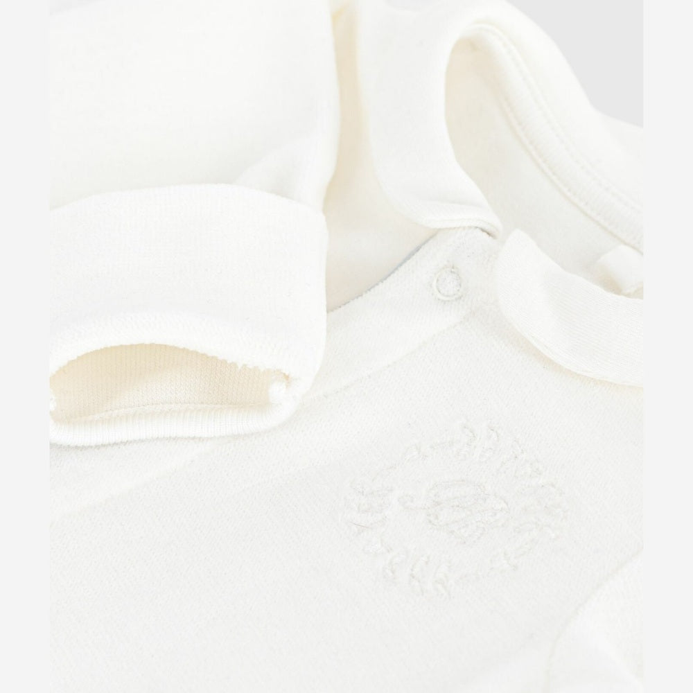 Petit Bateau Pyjama bébé en velours uni à col