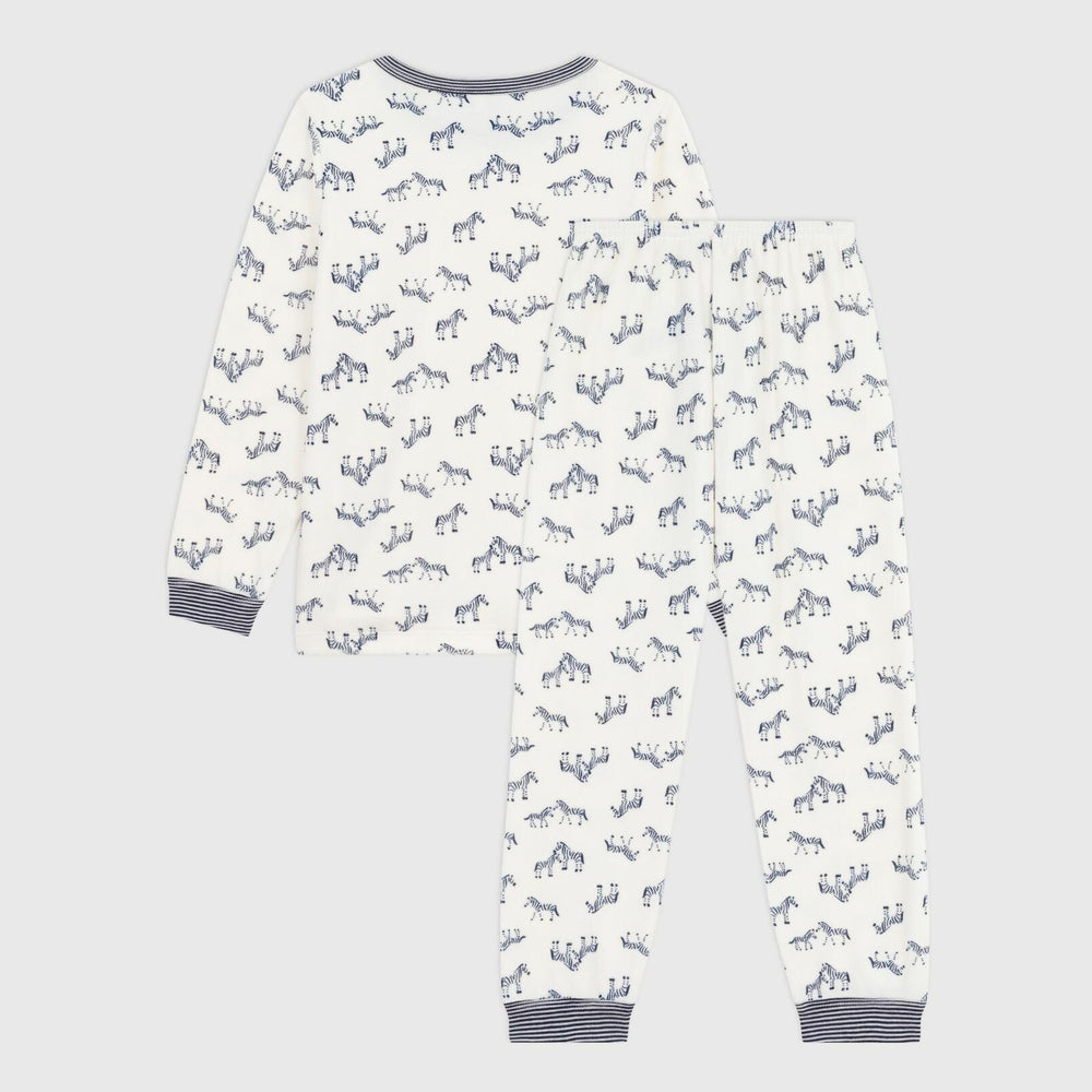 Petit Bateau Pyjama Enfant en Velours - Imprimé Zèbre