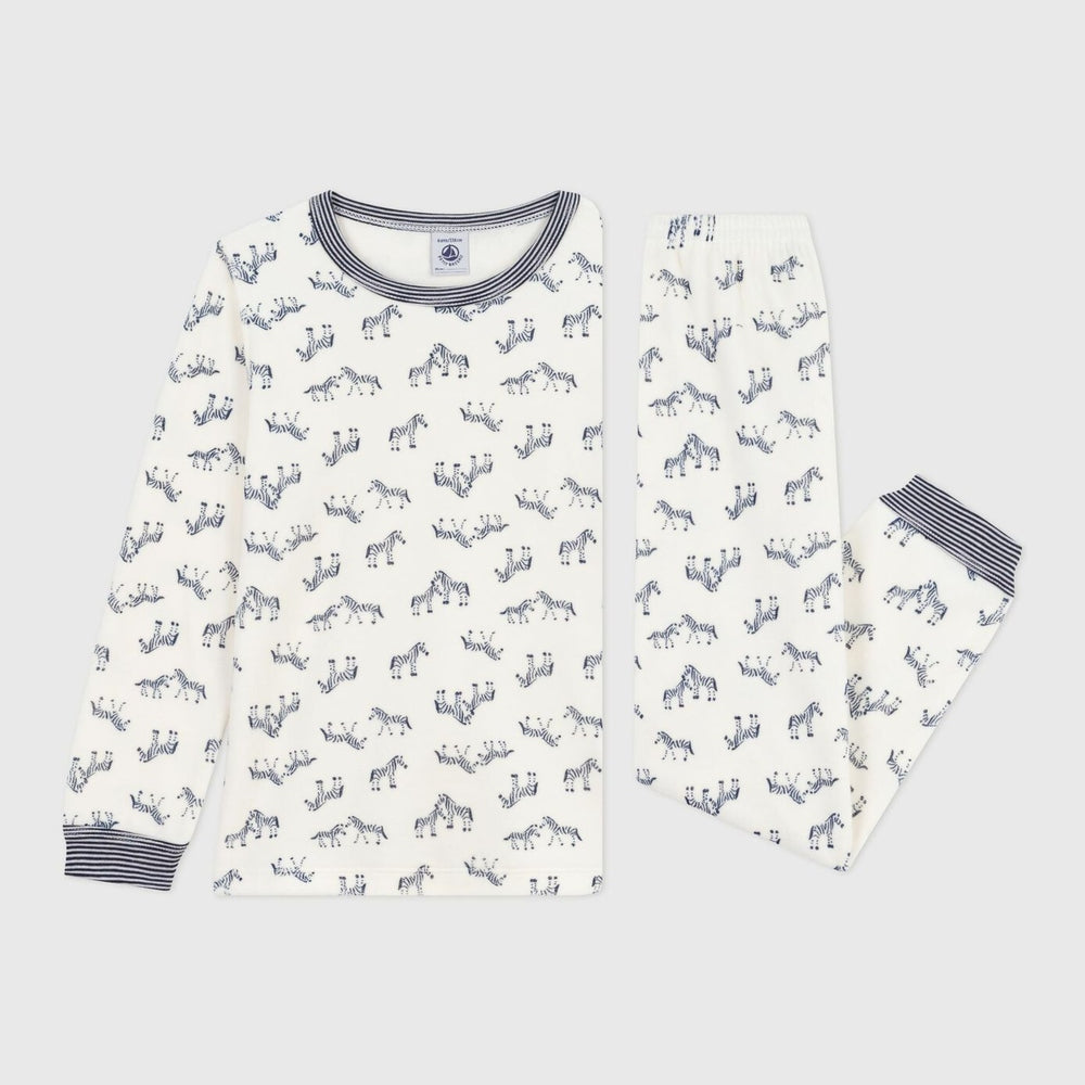 Petit Bateau Pyjama enfant en velours - imprimé zèbre