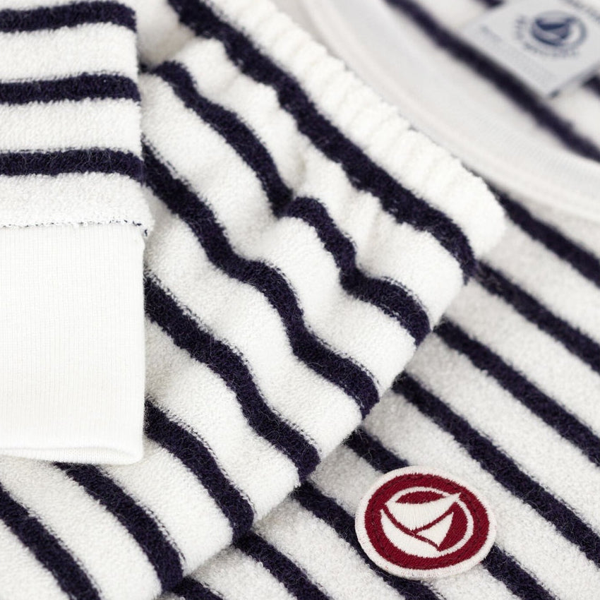 Pyjama Petit Bateau en éponge de coton à rayures