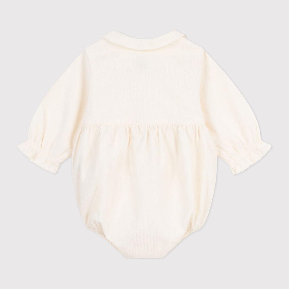 Petit Bateau Barboteuse festive en velours brodé