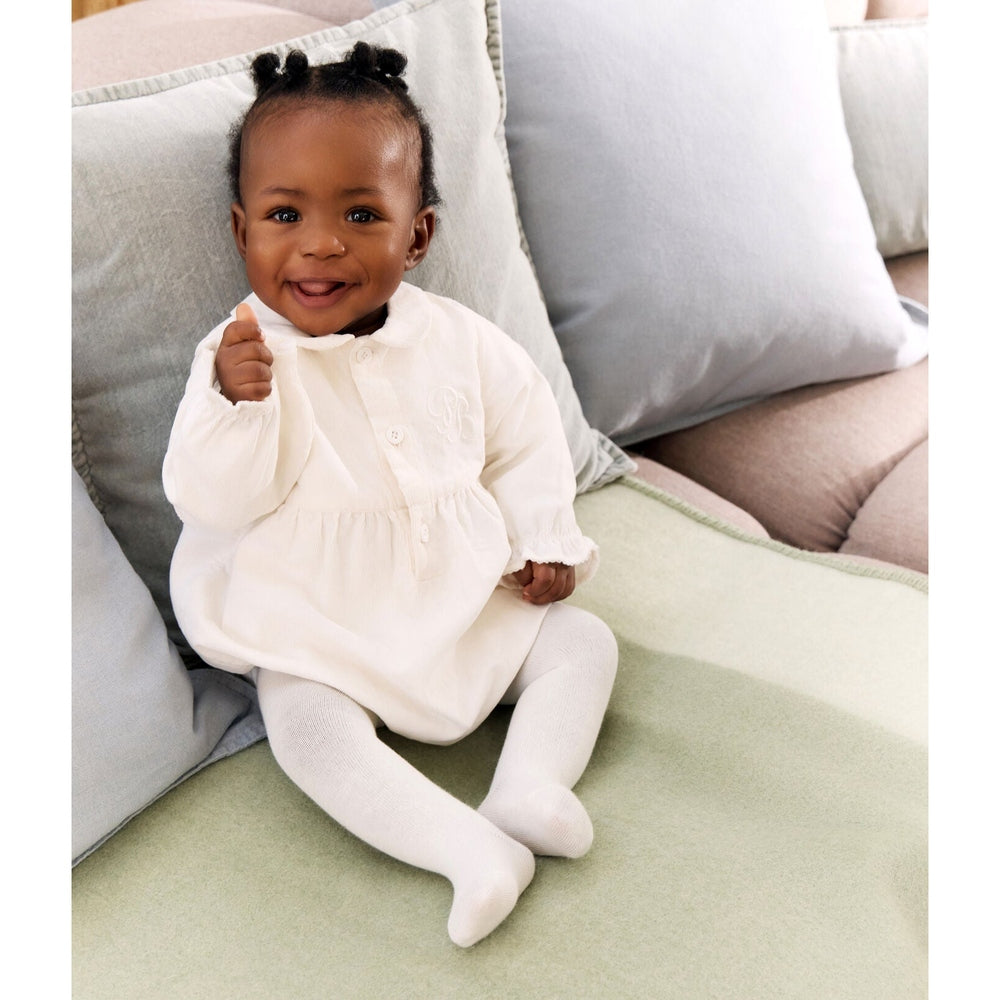 Petit Bateau Combinaison/barboteuse festive en velours avec broderie