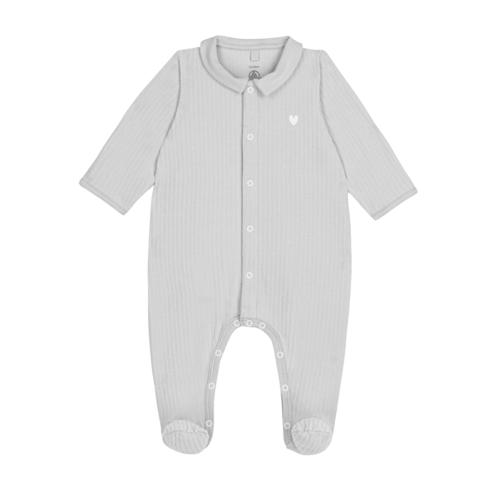 Petit Bateau Pyjama bébé côtelé avec petit cœur brodé
