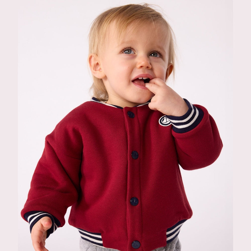 Veste style collège Petit Bateau - amarante/rouge