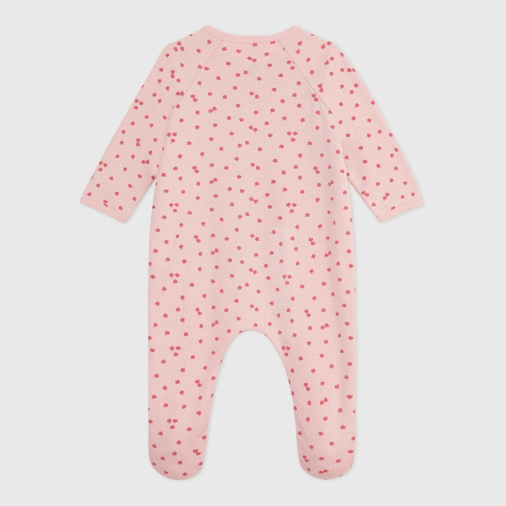 Petit Bateau Pyjama bébé en polaire grattée - Pommes roses