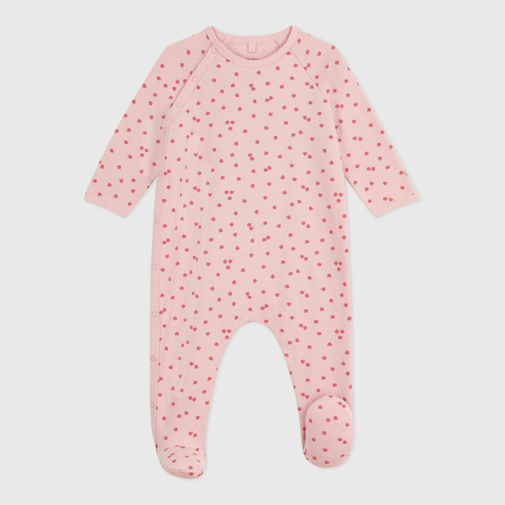 Pyjama bébé Petit Bateau en polaire grattée - petites pommes roses