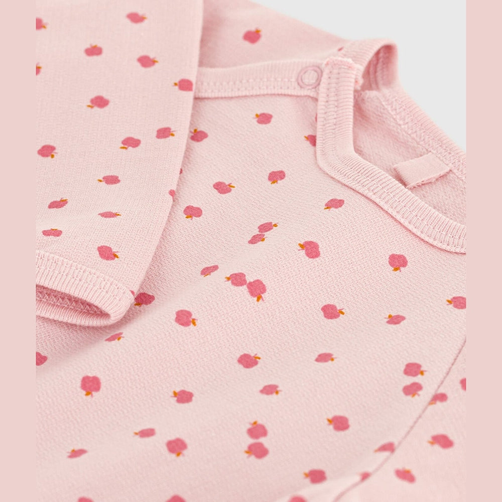 Petit Bateau Pyjama bébé en polaire grattée - Petites pommes roses
