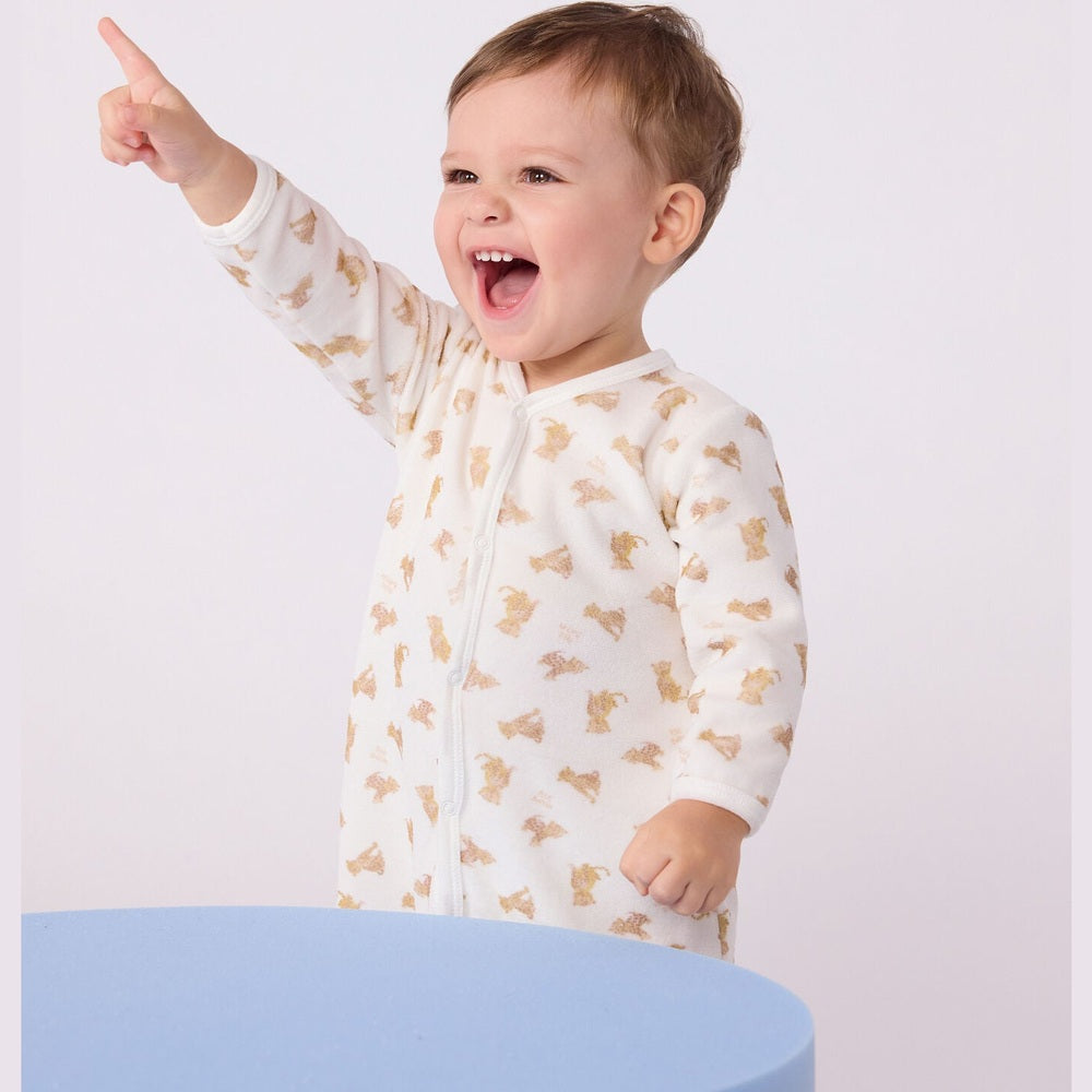 Petit Bateau Pyjama bébé en velours - léopard