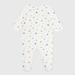 Petit Bateau Pyjama bébé en velours à imprimé cœurs