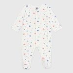 Petit Bateau pyjama bébé en velours à imprimé cœurs