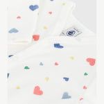 Petit Bateau Pyjama bébé en velours avec imprimé cœurs