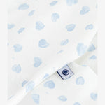 Pyjama bébé en coton avec col - petits cœurs bleus