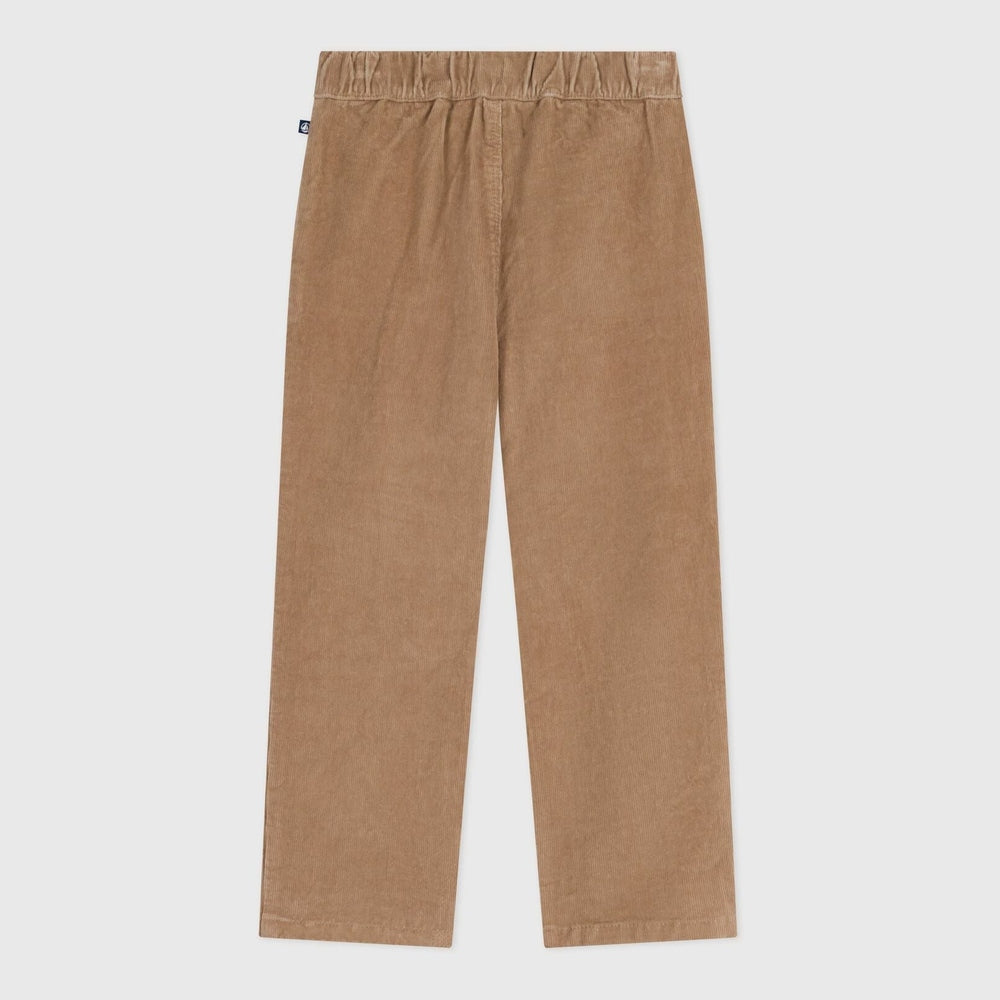 Pantalon droit uni en velours pour enfants Petit Bateau - Brun/Beige