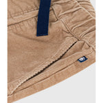 Pantalon droit en velours uni pour enfants - Brun/Beige
