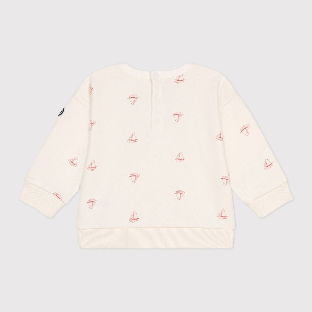 Sweatshirt bébé Petit Bateau avec imprimé bottes vintage