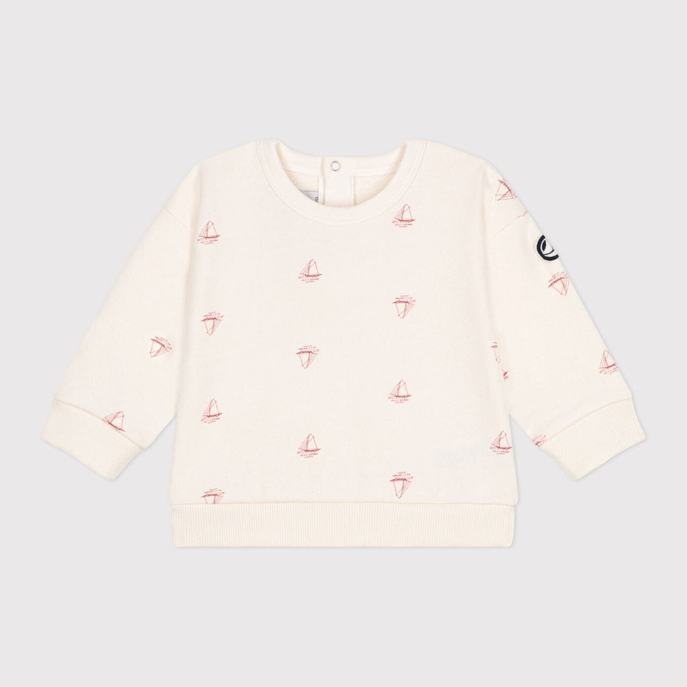Petit Bateau Sweatshirt bébé avec imprimé botte vintage