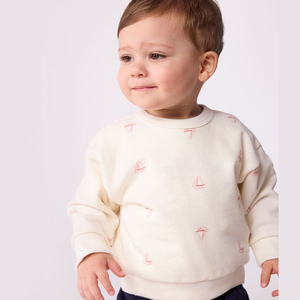 Sweat-shirt bébé Petit Bateau avec imprimé bottes vintage