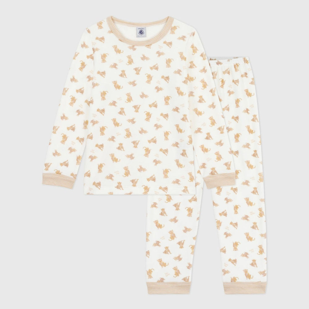 Petit Bateau Pyjama enfant en velours - imprimé léopard