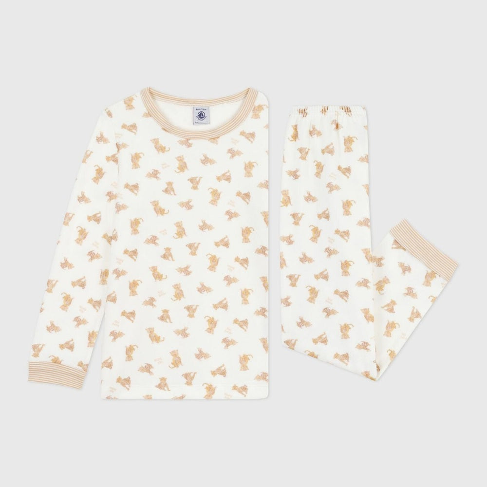 Petit Bateau Pyjama enfant en velours - imprimé léopard