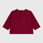 Petit Bateau T-shirt en coton à manches longues - Amarante/Rouge