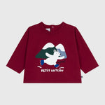 Petit Bateau T-shirt en coton à manches longues - amarante/rouge