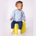 Petit Bateau Pull bébé en coton à rayures - éléphant