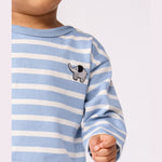 Petit Bateau Pull en coton à rayures marinières