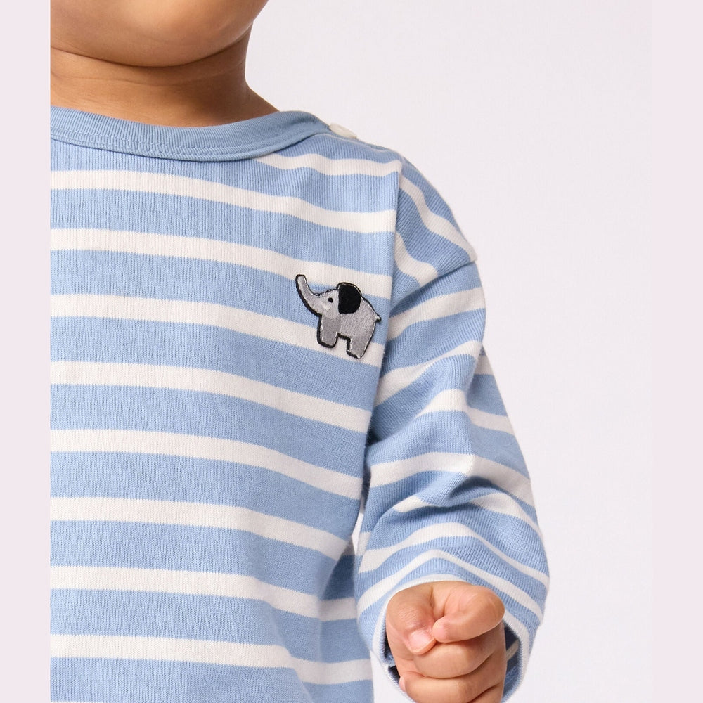 Petit Bateau Pull en coton à rayures marinières