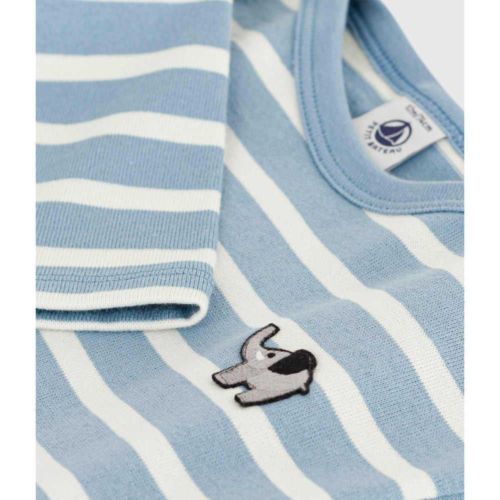 Petit Bateau Pull bébé en coton à rayures - Éléphant