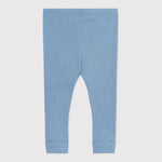 Petit Bateau Legging bébé en coton uni - bleu