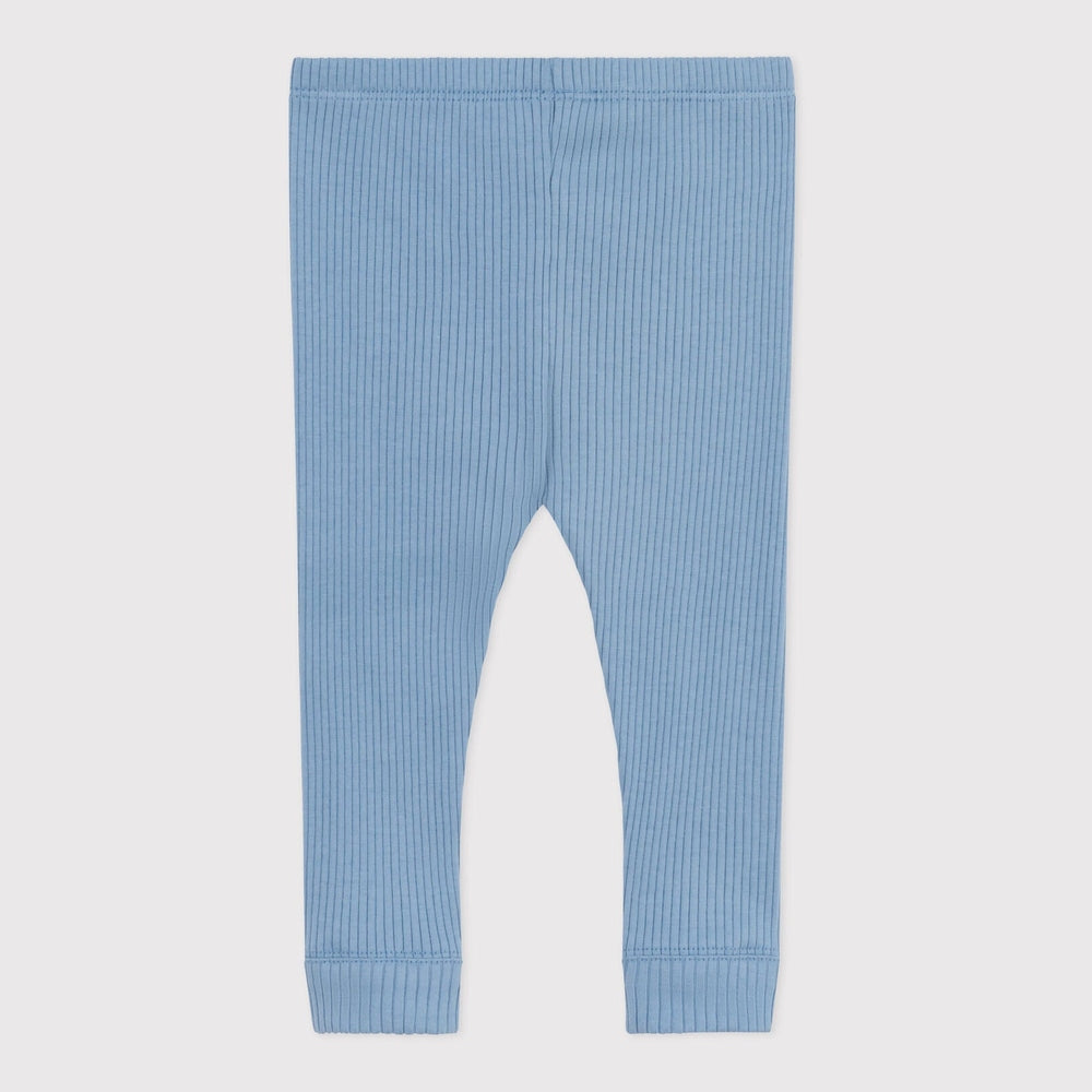 Petit Bateau Legging bébé en coton uni - bleu