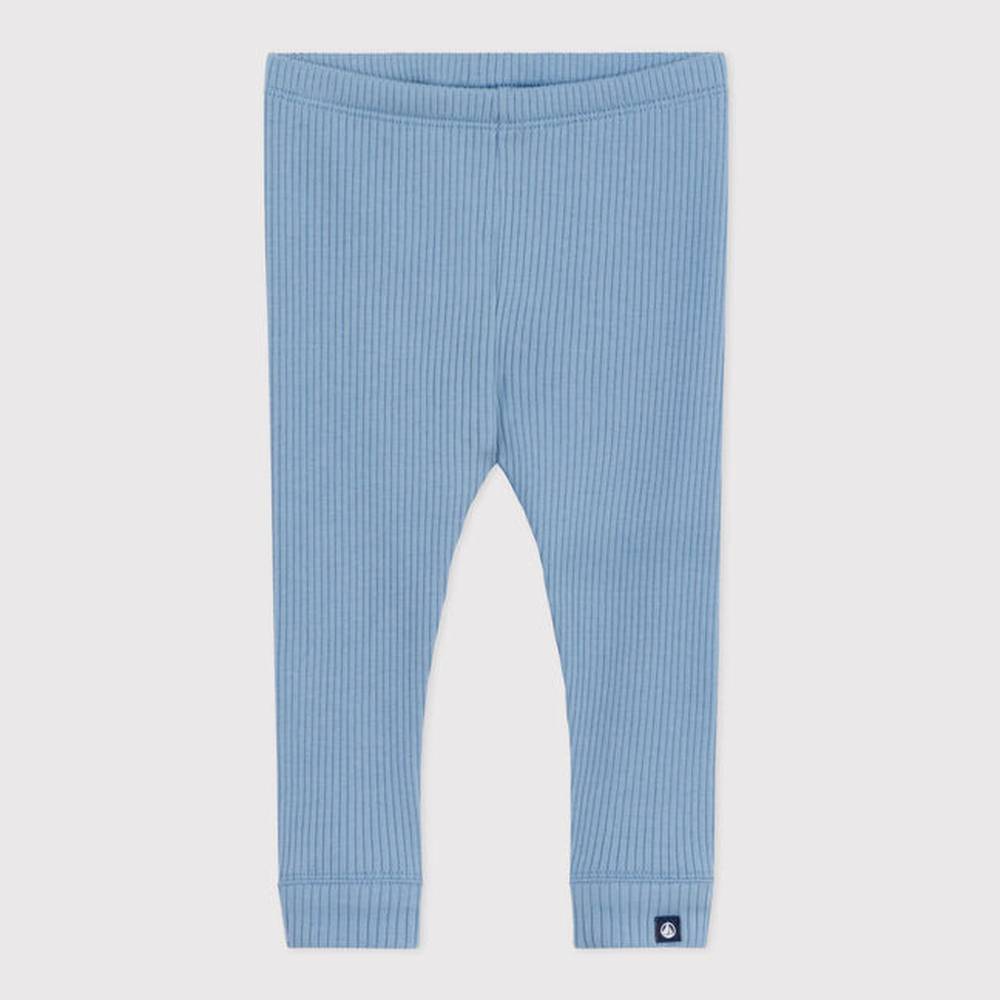 Petit Bateau Legging bébé en coton uni - bleu