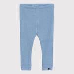 Petit Bateau Legging bébé en coton uni - bleu