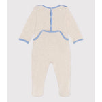 Petit Bateau Pyjama bébé en velours avec fermeture au dos - baleine