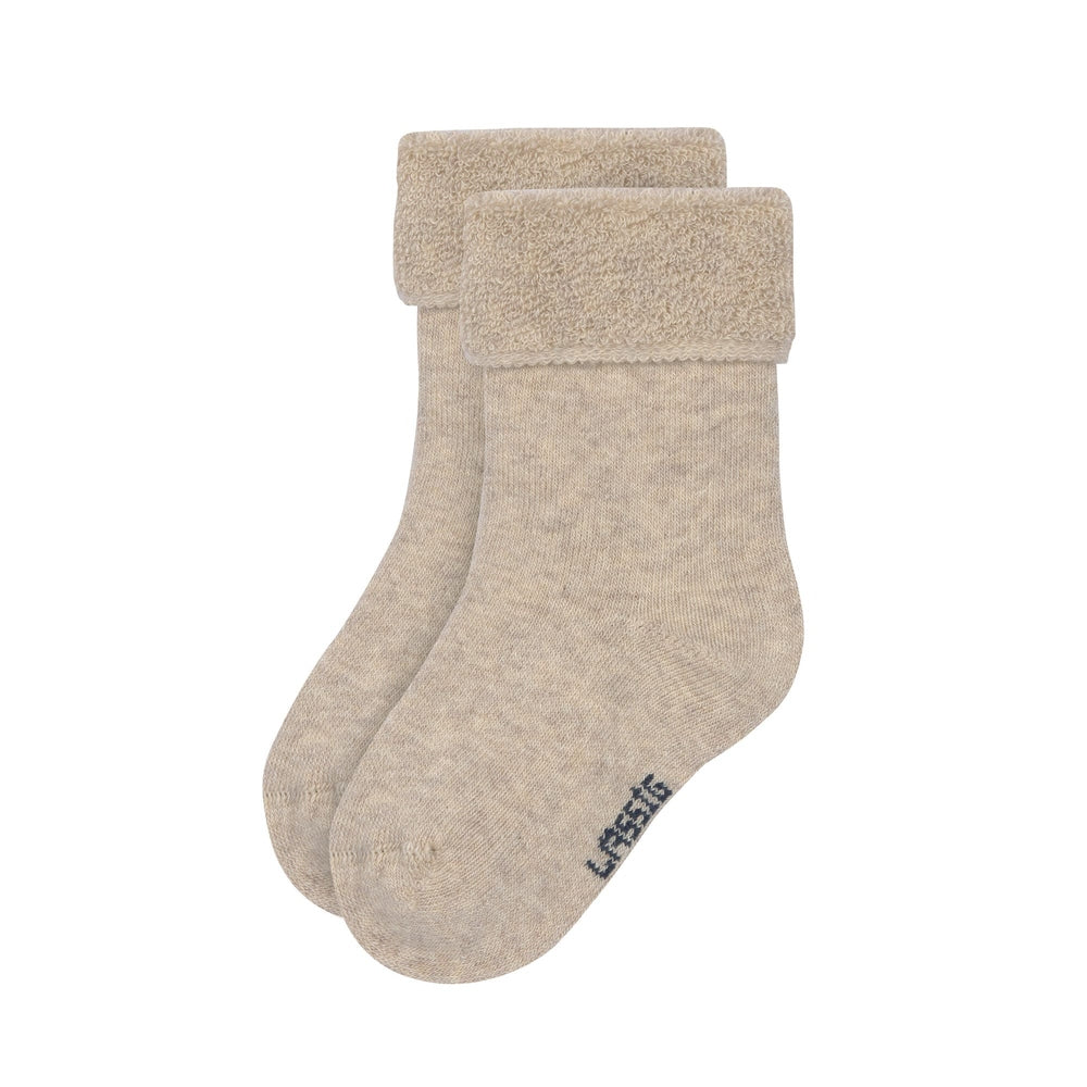 Lässig lot de 3 chaussettes éponge GOTS - Marron Beige