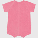 Petit Bateau Combinaison bébé courte unie en coton éponge à manches courtes - Rose vif