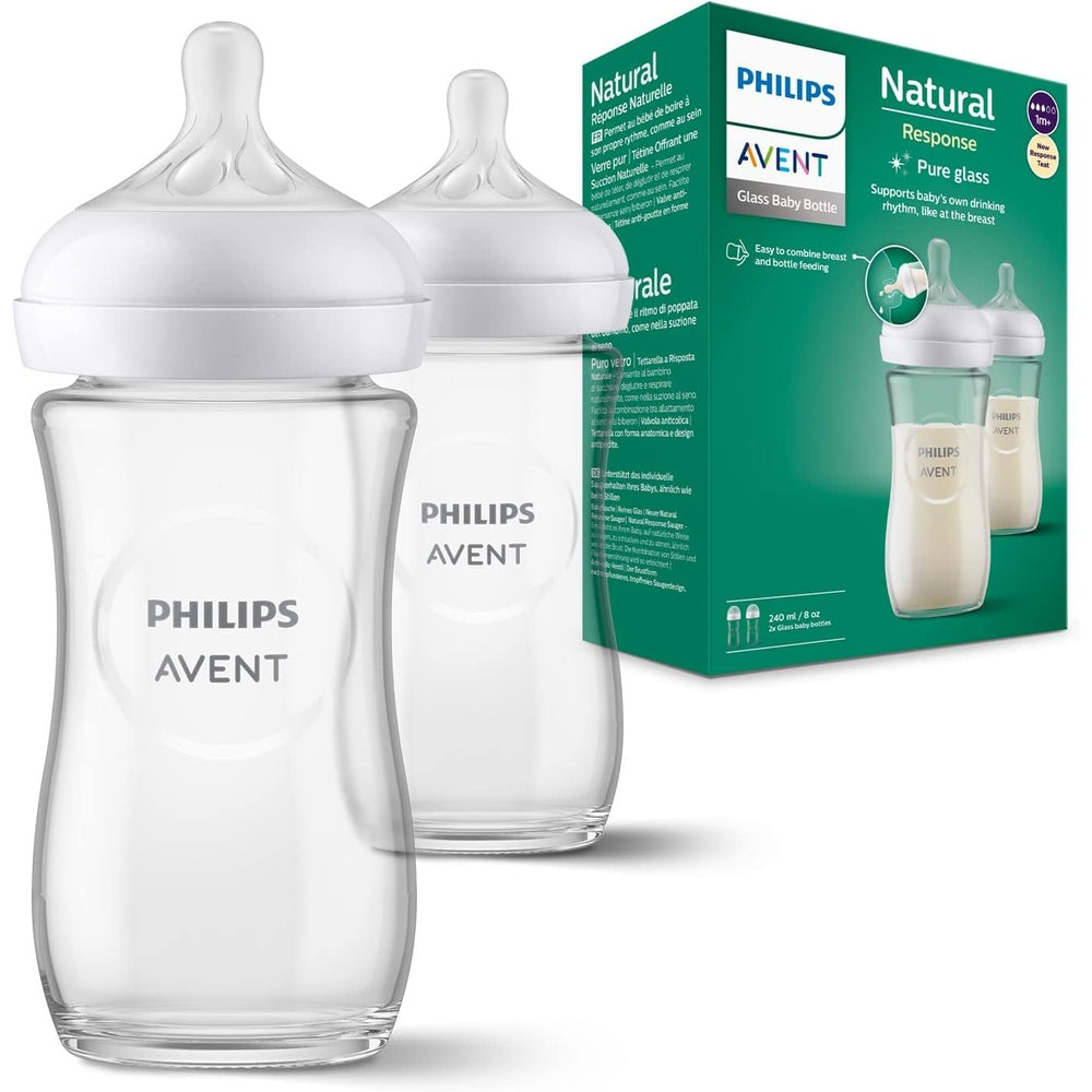 Biberon Avent Natural 3.0 240 ml en verre, duo