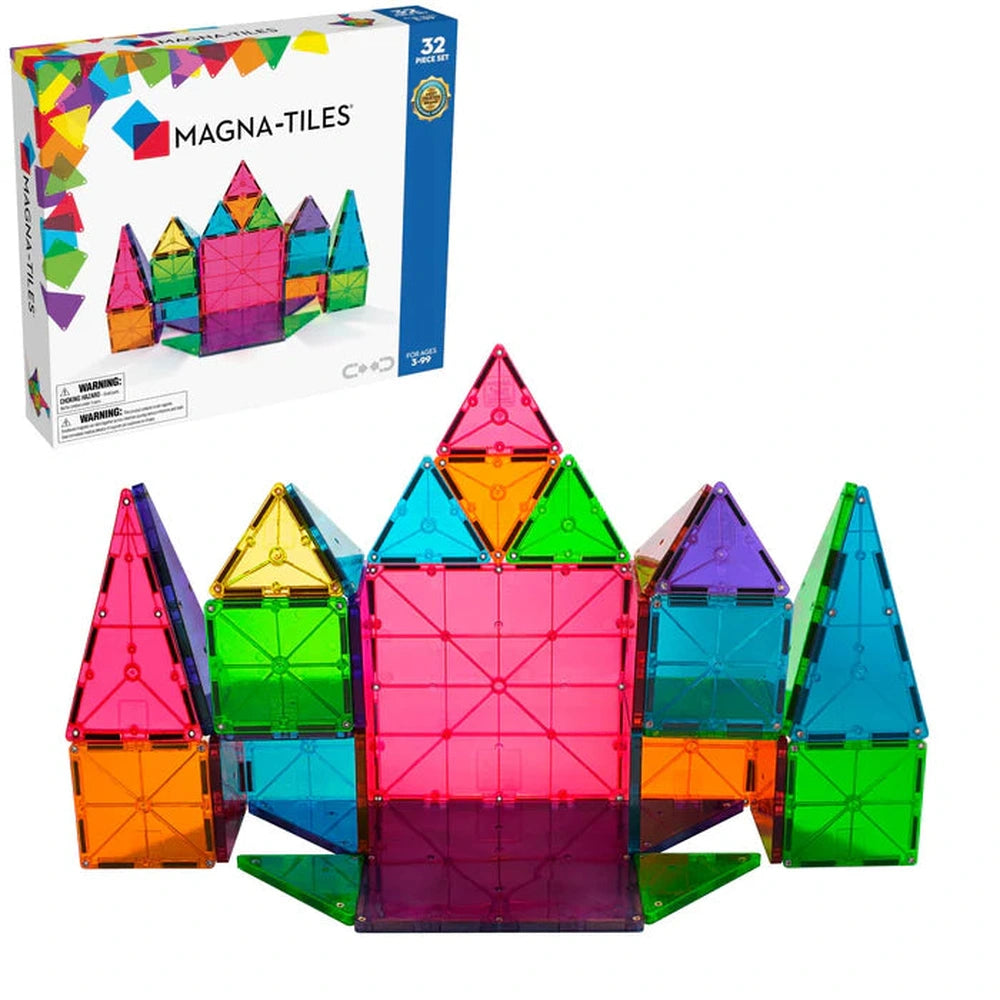 Magna-Tiles Couleurs transparentes | 32 pièces