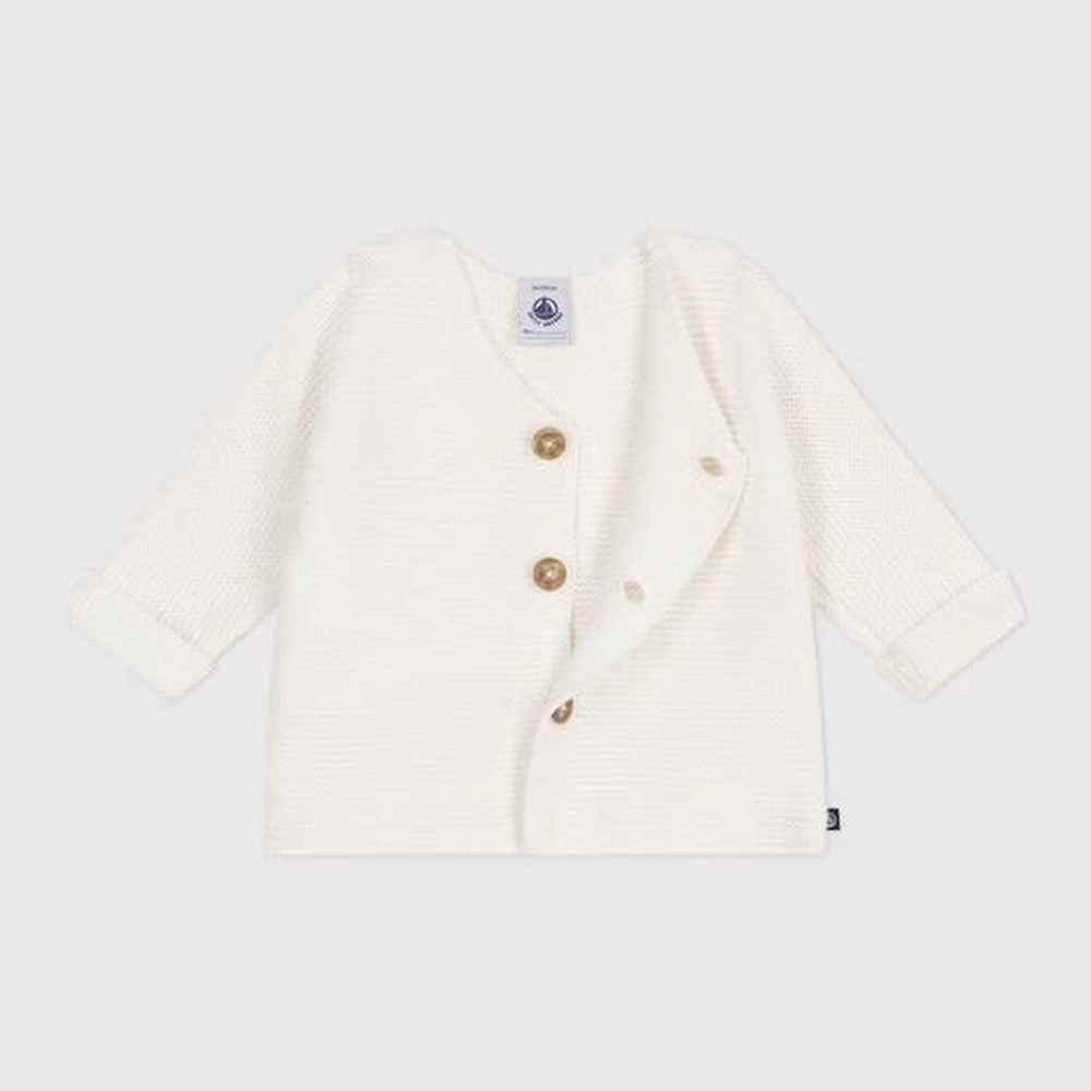 Petit Bateau Gilet en coton tricoté en point côtelé pour bébé