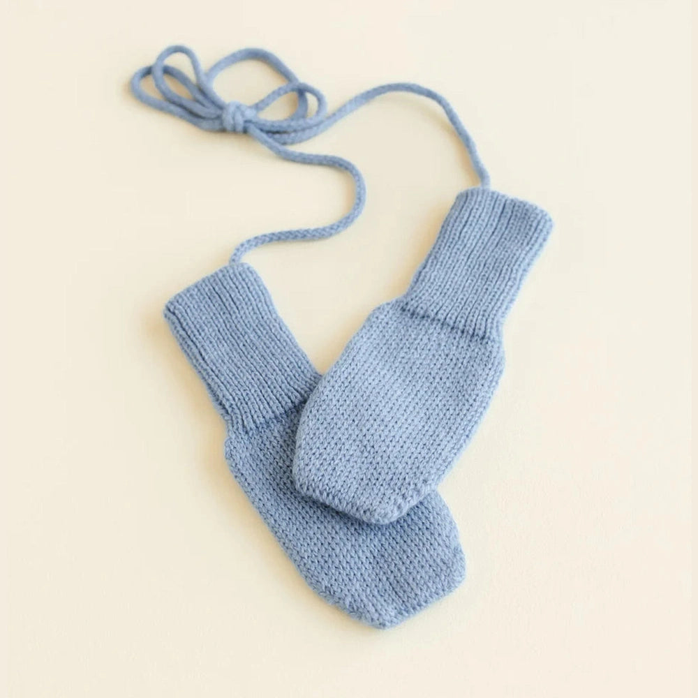 Hvid Moufles bleu clair 6m - 2j